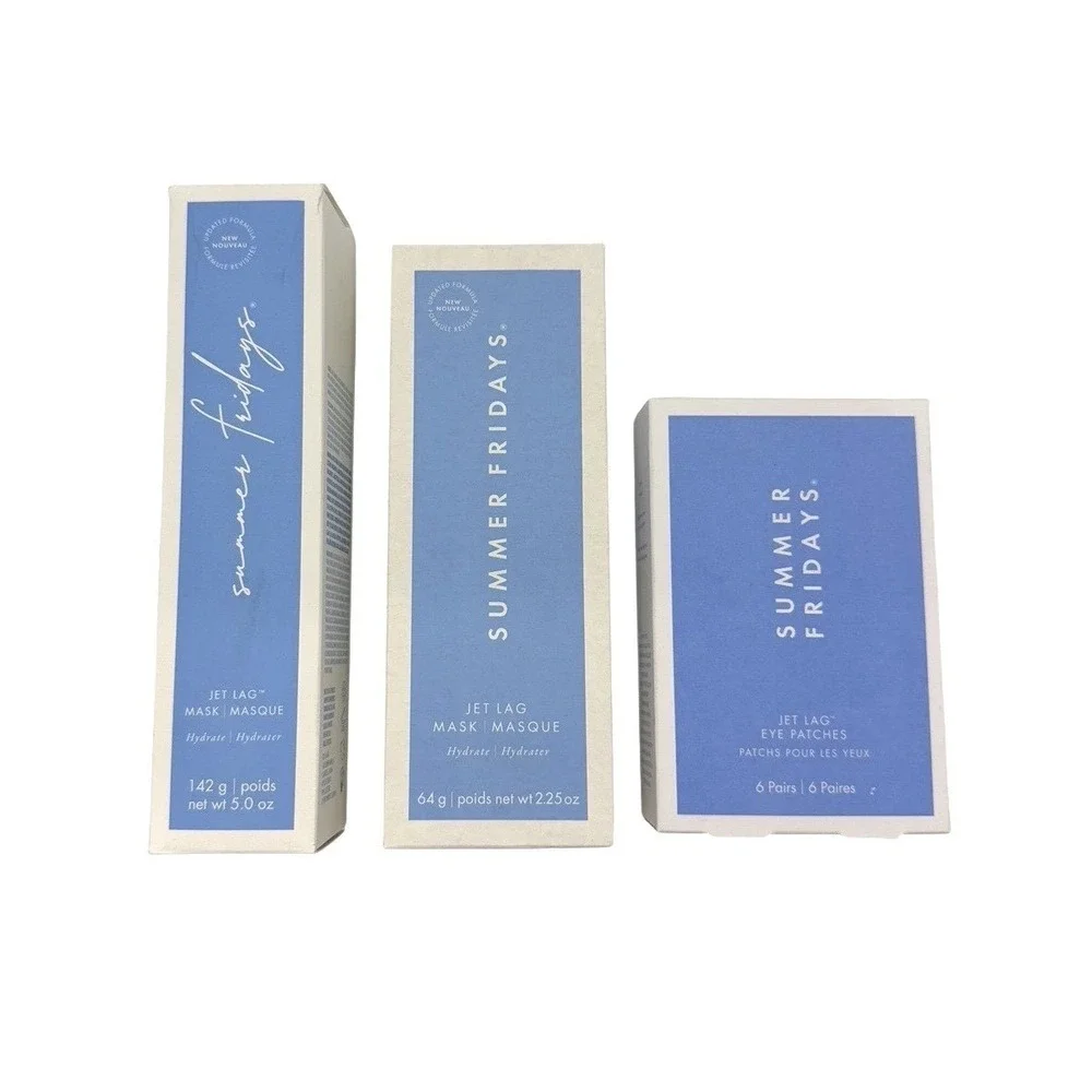 Summer Fridays Jet Lag Mask Jumbo & Regular + Eye Patches Set New - Picture 2 of 6